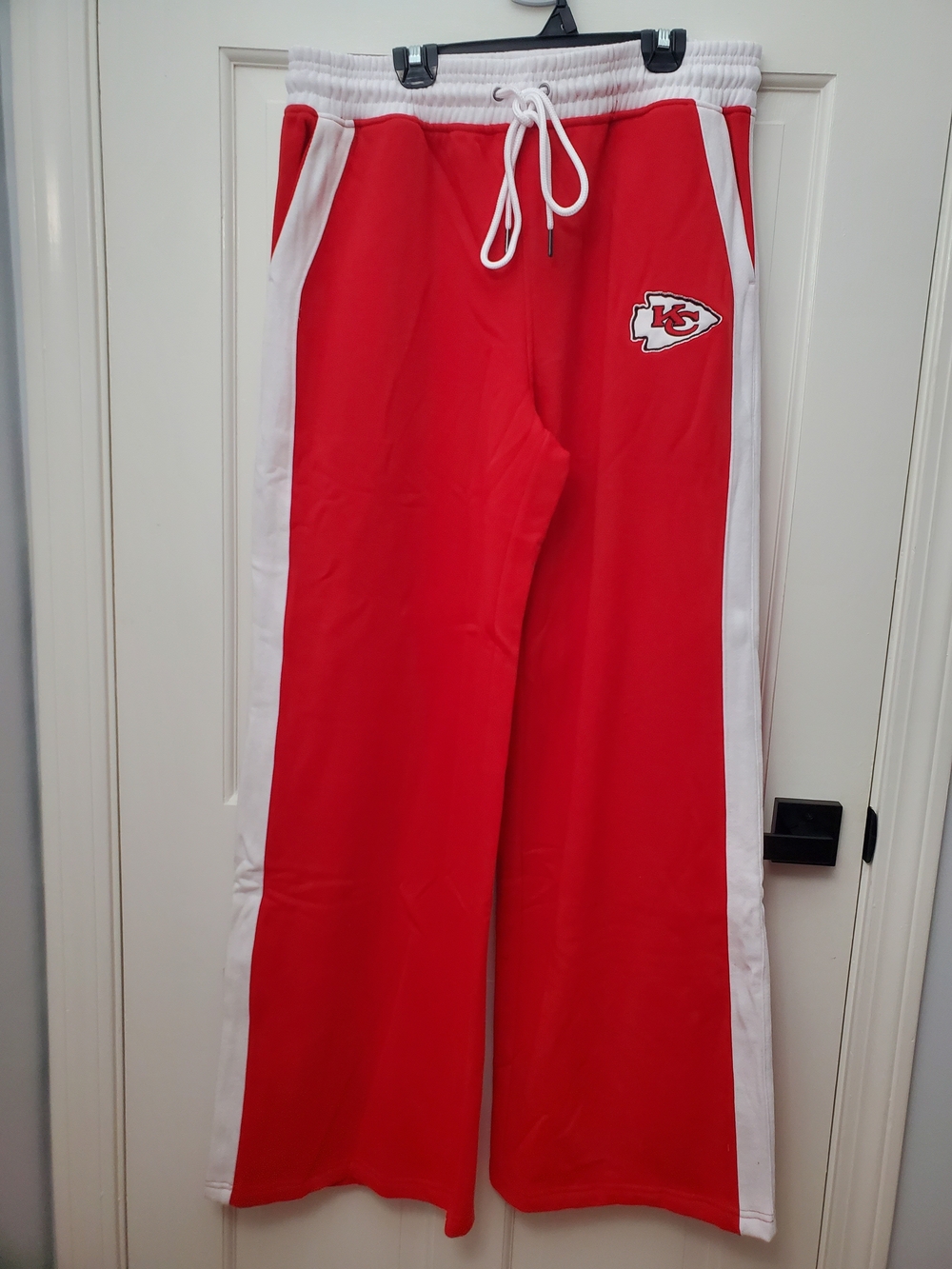 NFL Kansas City Chiefs  Red and White Wide Leg Sweatpants. NWT. various sizes.